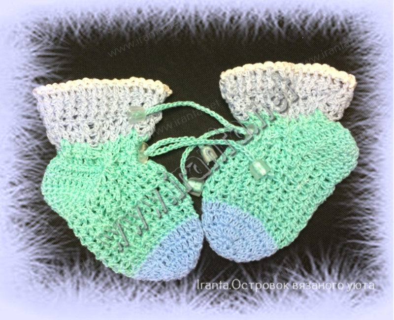 Летние ажурные носочки для малыша крючком
